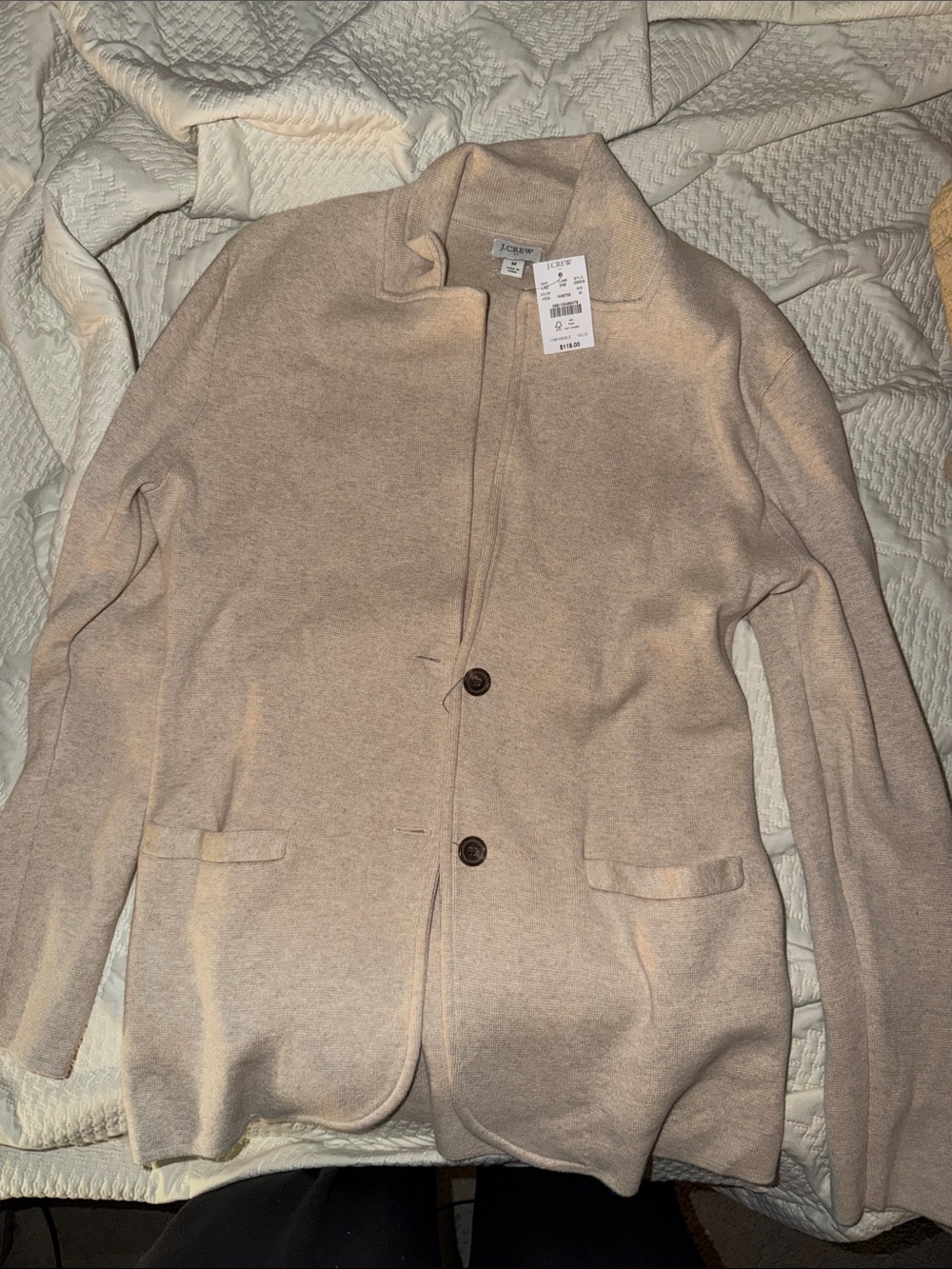 J. Crew Beige Two-Button Knit Blazer